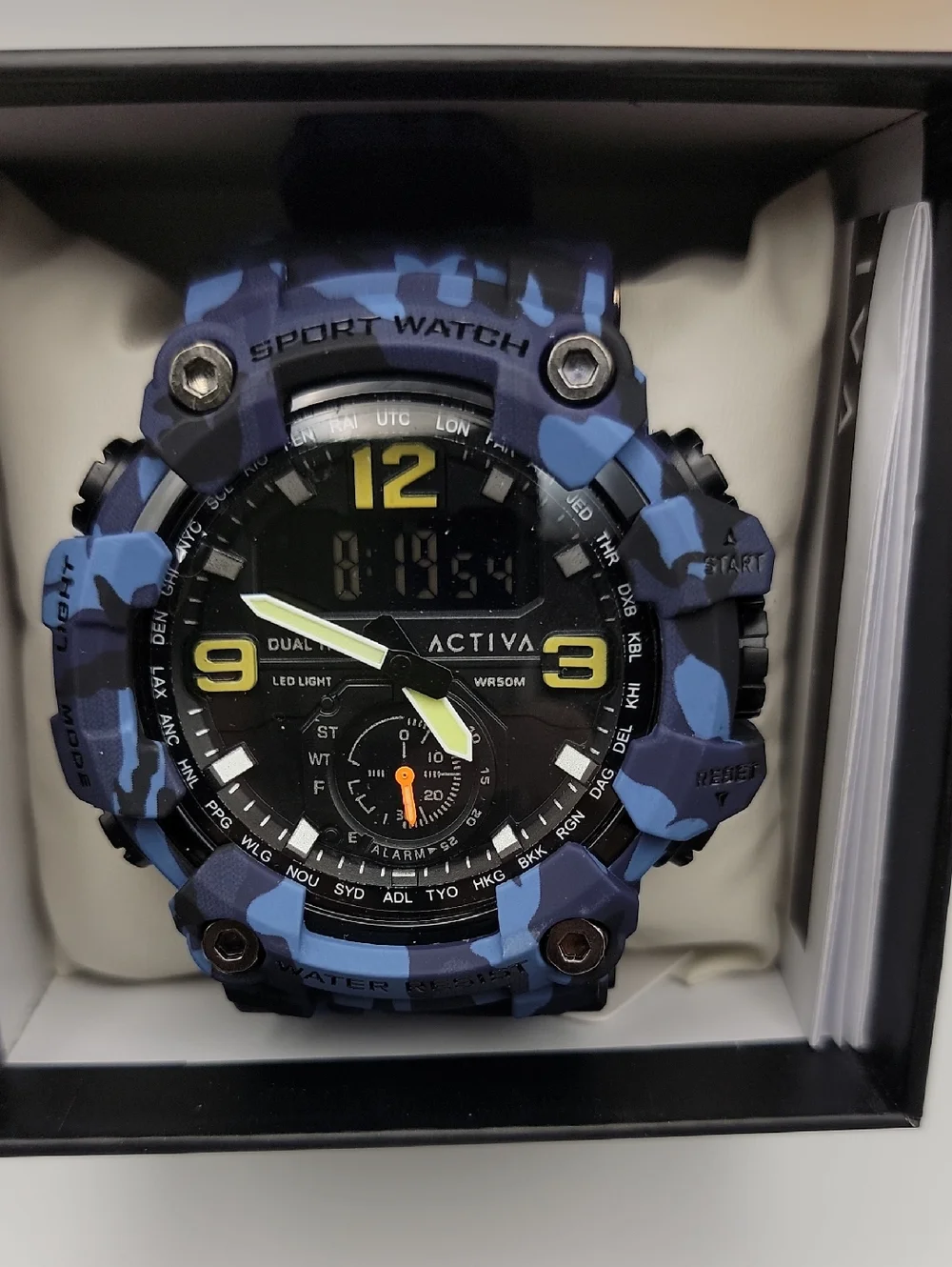 Activa X Invicta BlackOps Digital Men's Watch 56mm. Camouflage Blue ACW1637-003